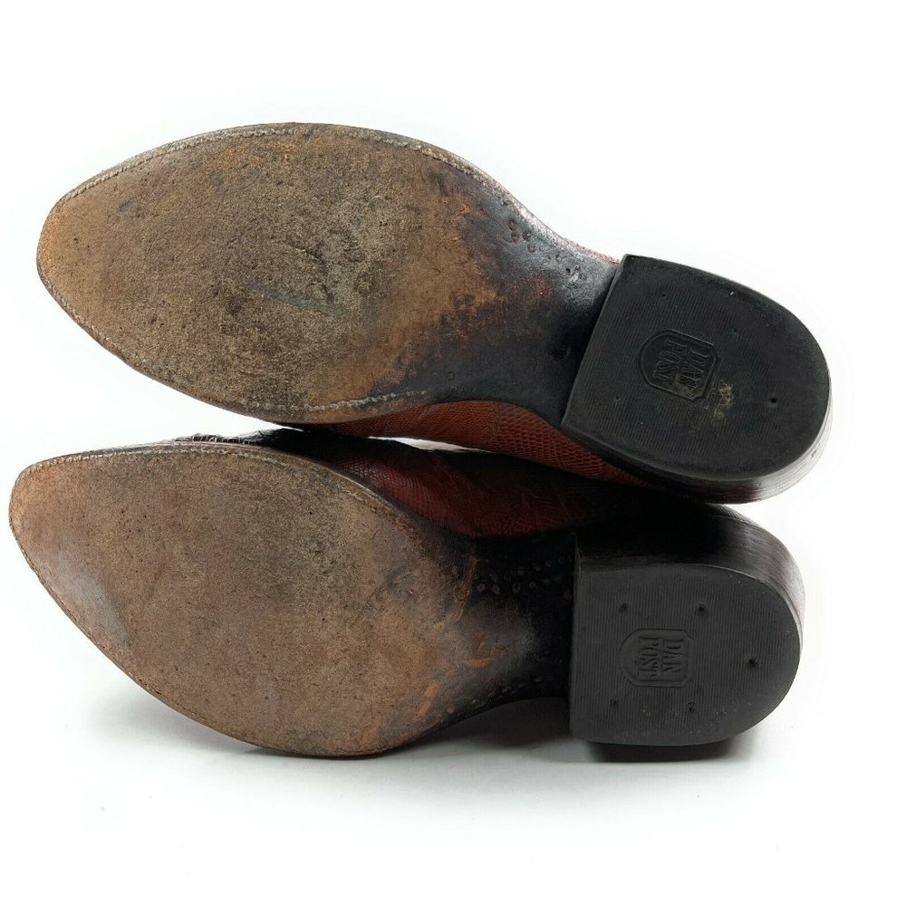 Dan Post Mens 9.5 D Snakeskin Leather Brown Exotic Western Cowboy Boots w/ Bag - Picture 12 of 16